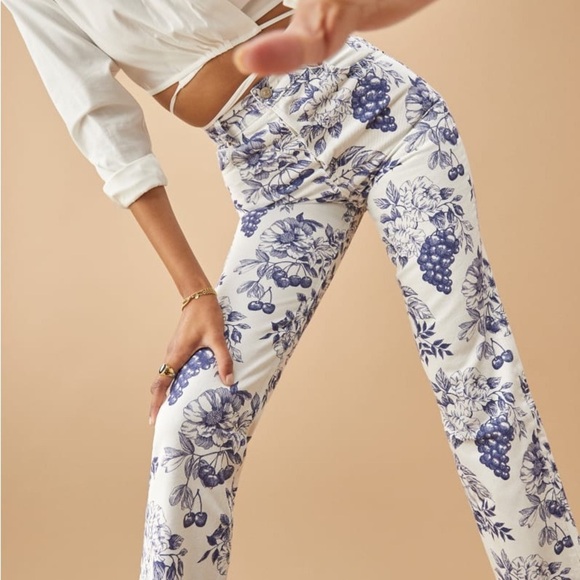 Reformation Cynthia Toile High Rise Straight Jeans Size 27 - Picture 3 of 8